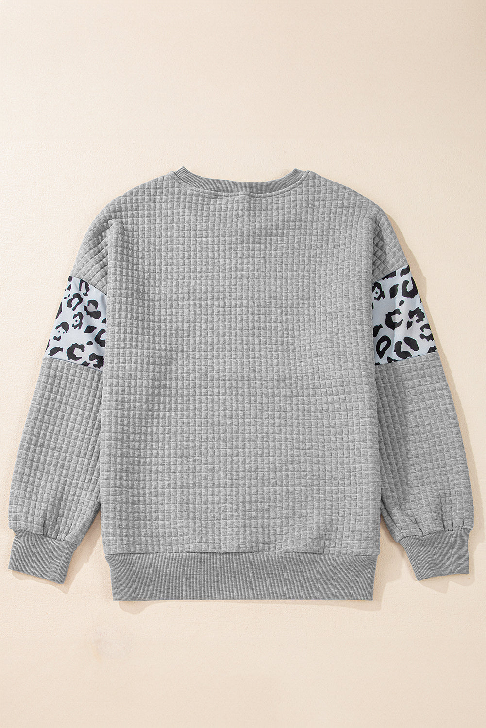 Parchment Leopard Quilted Patchwork Crew Neck Sweatshirt