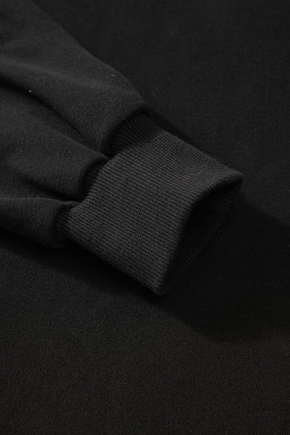Parchment Solid O Neck High Low Hem Pullover Sweatshirt