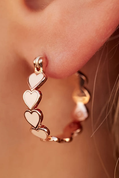 Fiery Red Heart Shape Plated Alloy Small Hook Earrings