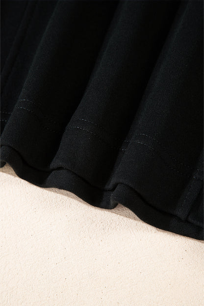 Smoke Gray Zipped Neck Pullover Drop Shoulder Sweatshirt