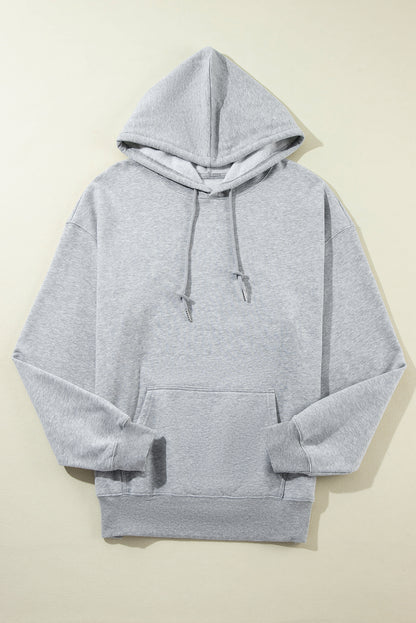 Bonbon Fleece Lined Kangaroo Pocket Drawstring Chunky Hoodie
