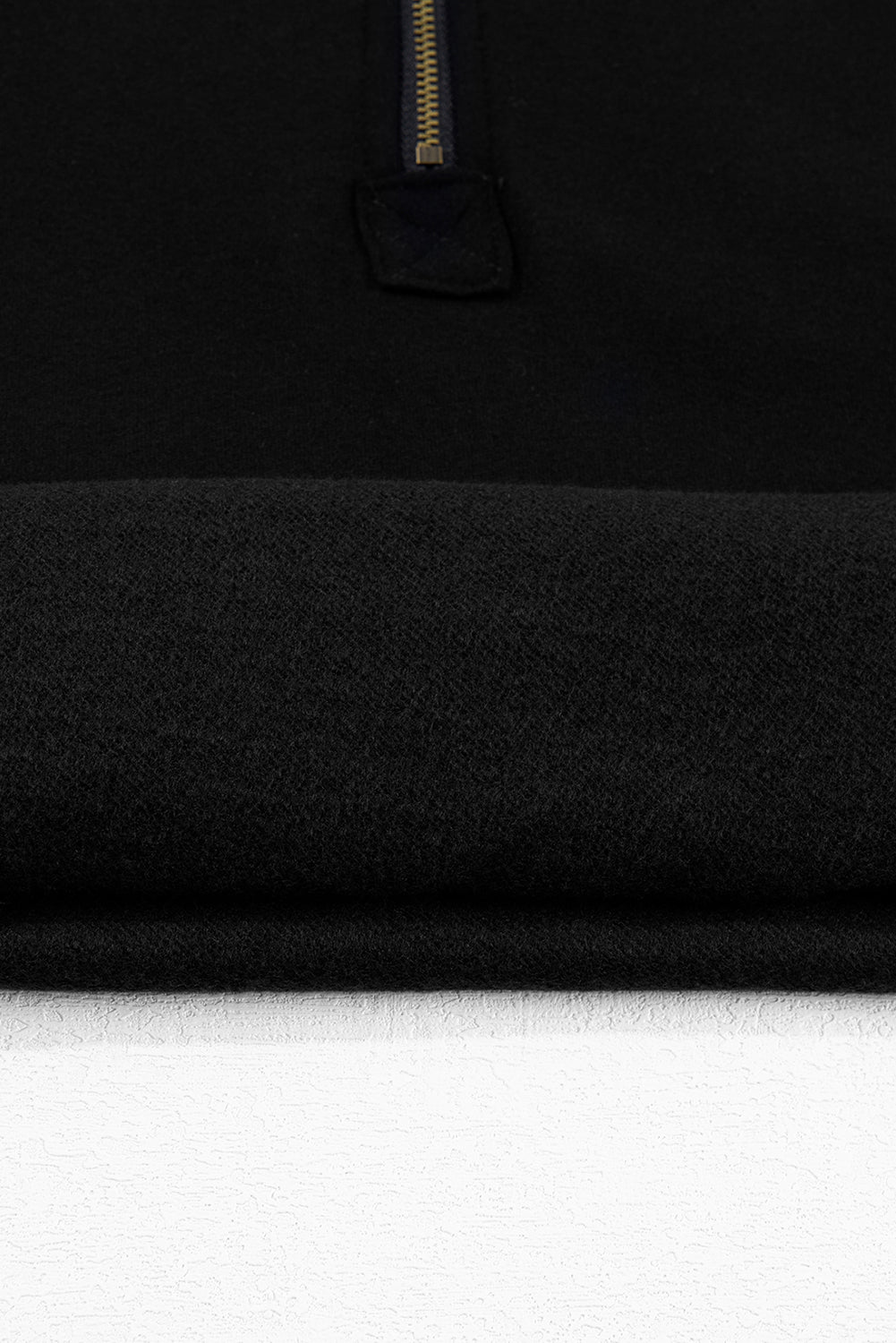 Bonbon Fleece Lined Half Zipper Kangaroo Pockets Loose Hoodie