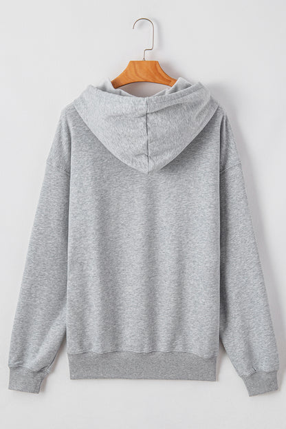 Bonbon Fleece Lined Kangaroo Pocket Drawstring Chunky Hoodie