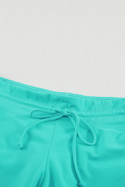 Violet Strap Trim Black Women Swim Boardshort