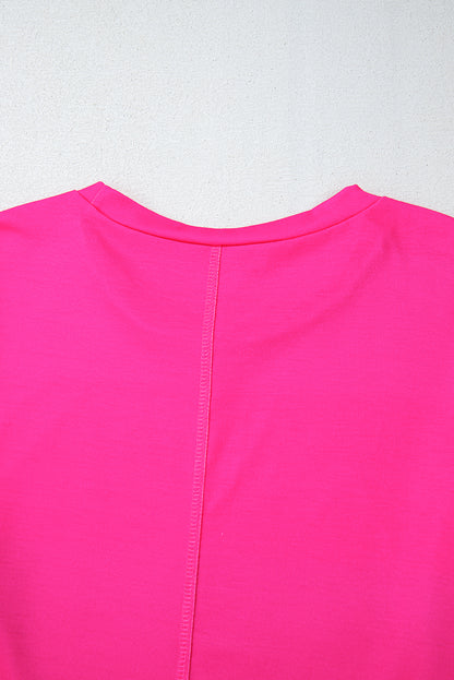 Blue Colorblock Striped Drop Shoulder Loose Top