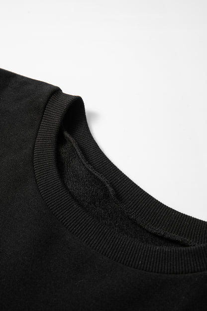 Valerian Solid Fleece Lined Drop Shoulder High Low Sweatshirt