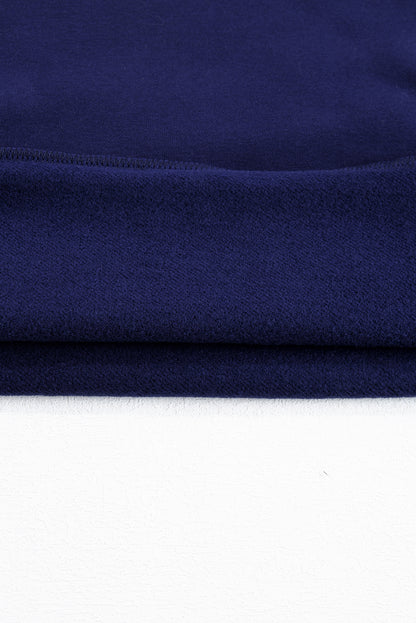 Valerian Solid Fleece Lined Drop Shoulder High Low Sweatshirt