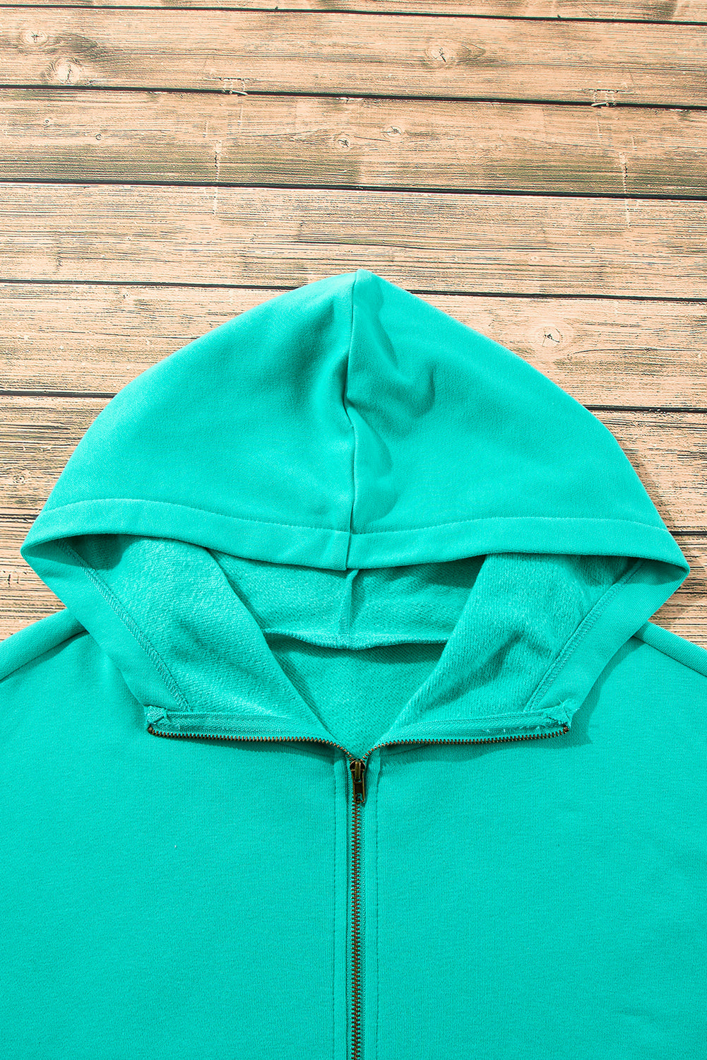 Bonbon Fleece Lined Half Zipper Kangaroo Pockets Loose Hoodie