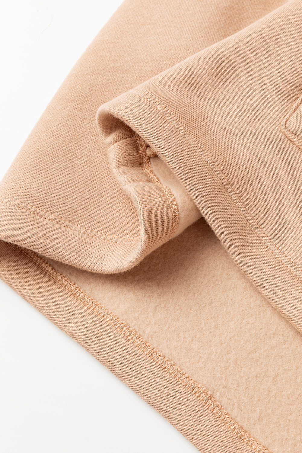 Apricot Drawstring Turtleneck Dolman Sleeve Sweatshirt