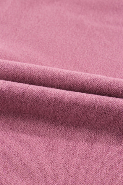 Bonbon Fleece Lined Half Zipper Kangaroo Pockets Loose Hoodie