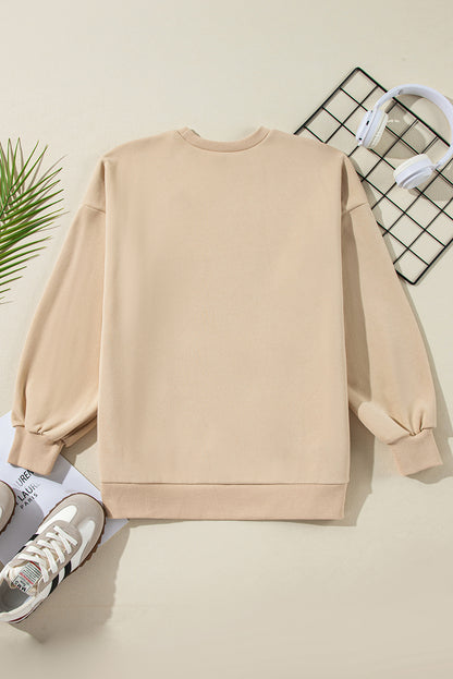 Valerian Solid Fleece Lined Drop Shoulder High Low Sweatshirt
