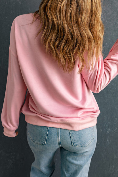 Dark Green Solid Classic Crewneck Pullover Sweatshirt