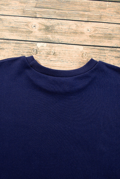 Valerian Solid Fleece Lined Drop Shoulder High Low Sweatshirt