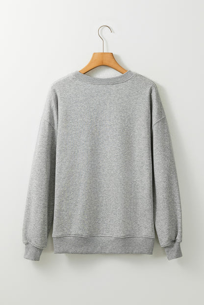 Dark Green Solid Classic Crewneck Pullover Sweatshirt