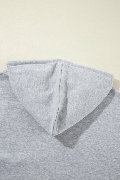 Bonbon Fleece Lined Kangaroo Pocket Drawstring Chunky Hoodie