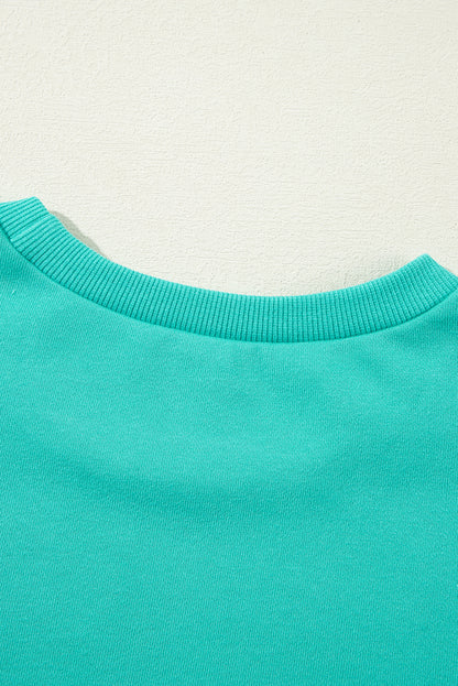 Valerian Solid Fleece Lined Drop Shoulder High Low Sweatshirt