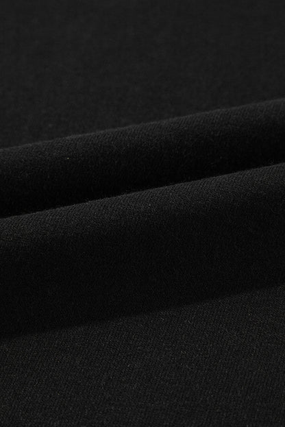 Parchment Solid O Neck High Low Hem Pullover Sweatshirt