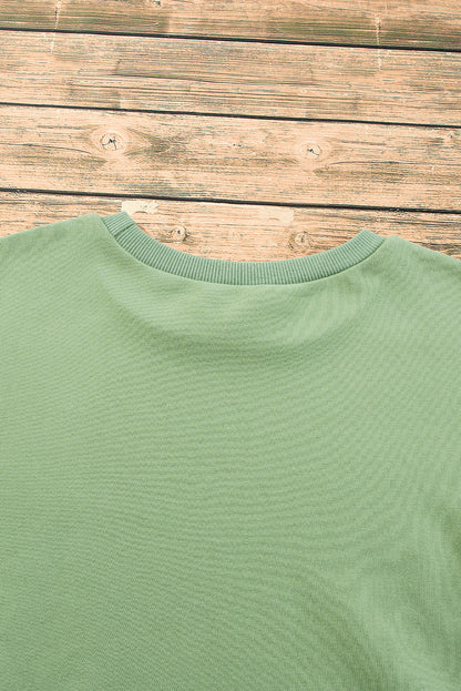 Valerian Solid Fleece Lined Drop Shoulder High Low Sweatshirt