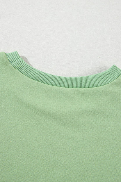 Valerian Solid Fleece Lined Drop Shoulder High Low Sweatshirt