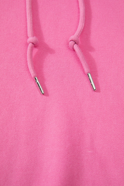 Bonbon Fleece Lined Kangaroo Pocket Drawstring Chunky Hoodie