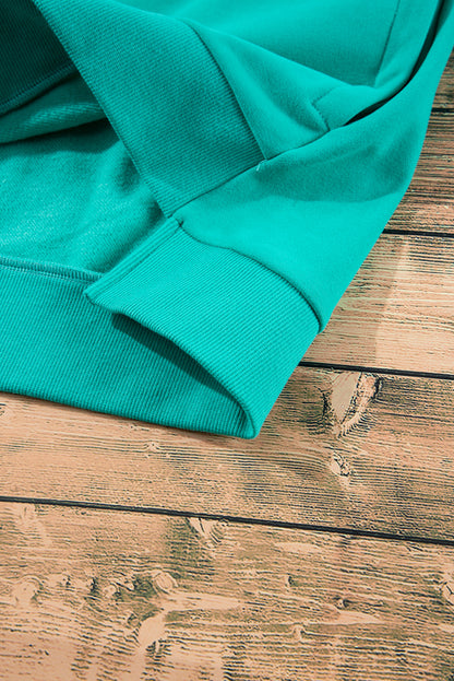 Valerian Solid Fleece Lined Drop Shoulder High Low Sweatshirt