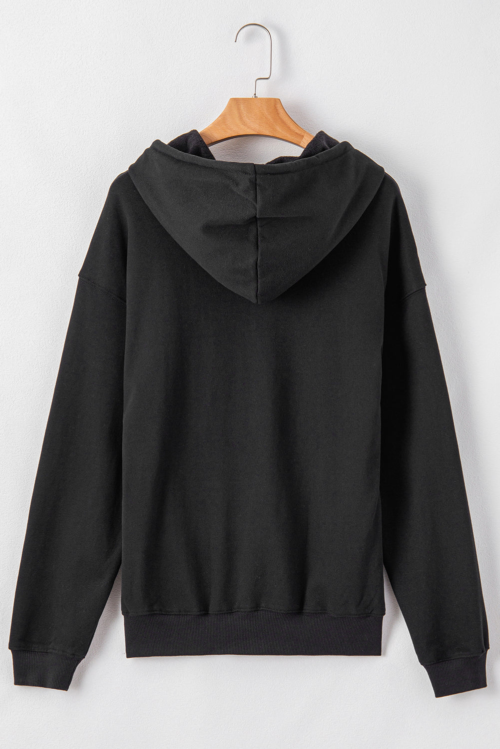 Bonbon Fleece Lined Kangaroo Pocket Drawstring Chunky Hoodie