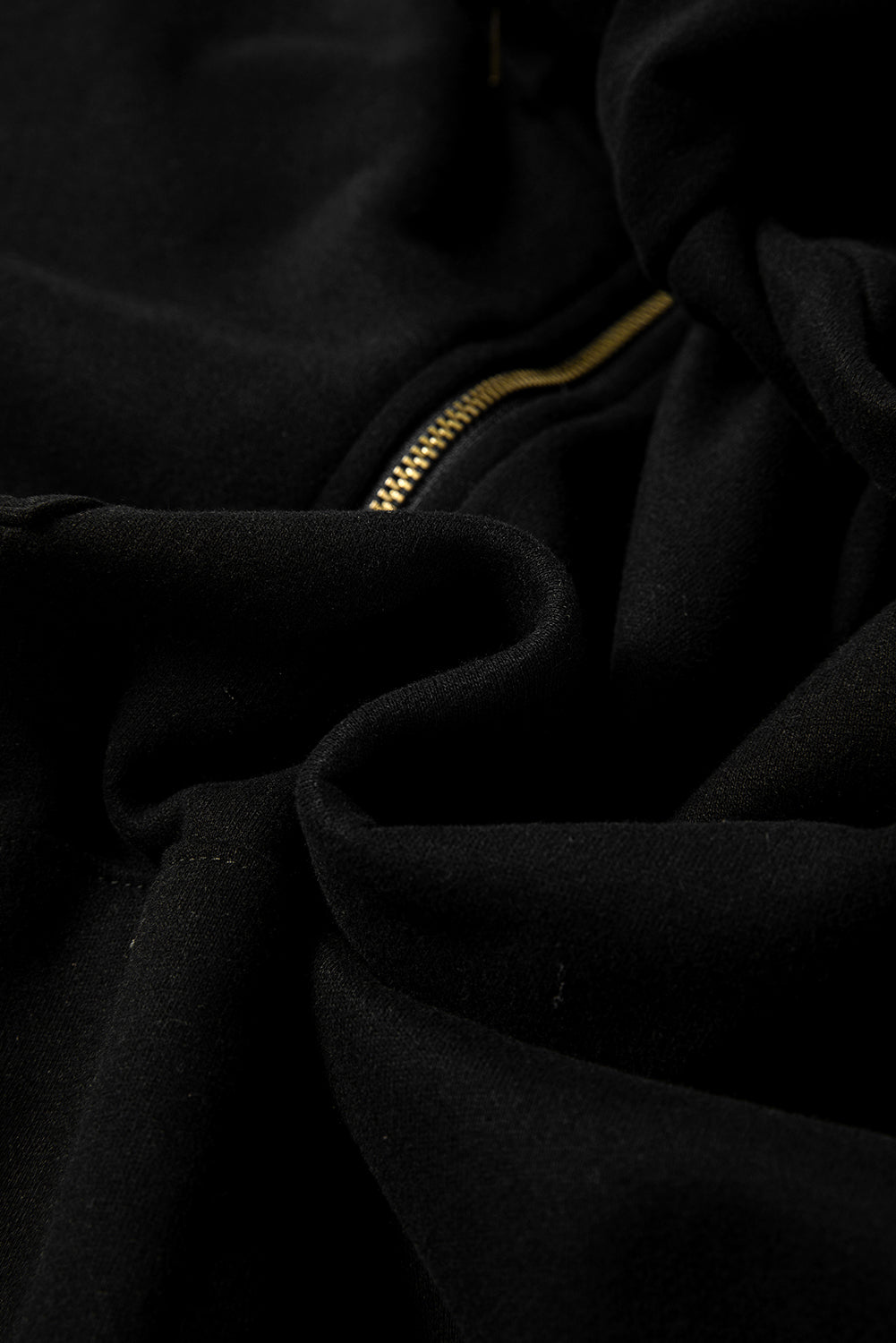 Bonbon Fleece Lined Half Zipper Kangaroo Pockets Loose Hoodie
