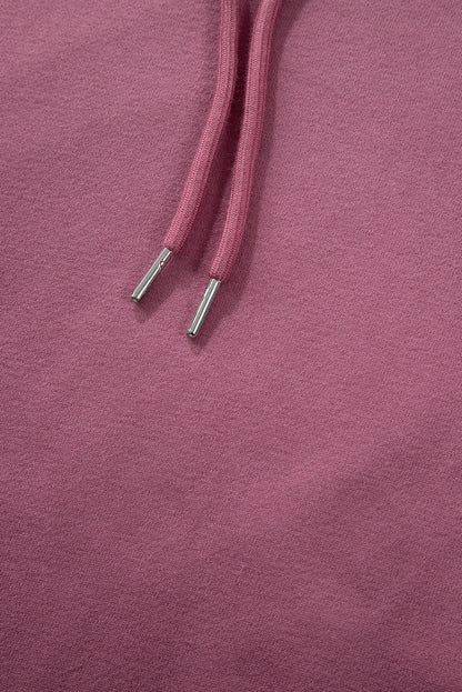 Bonbon Fleece Lined Kangaroo Pocket Drawstring Chunky Hoodie