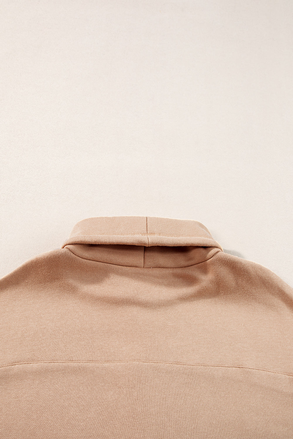 Apricot Drawstring Turtleneck Dolman Sleeve Sweatshirt