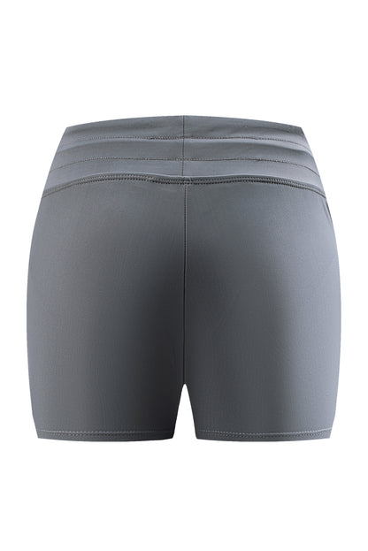 Violet Strap Trim Black Women Swim Boardshort