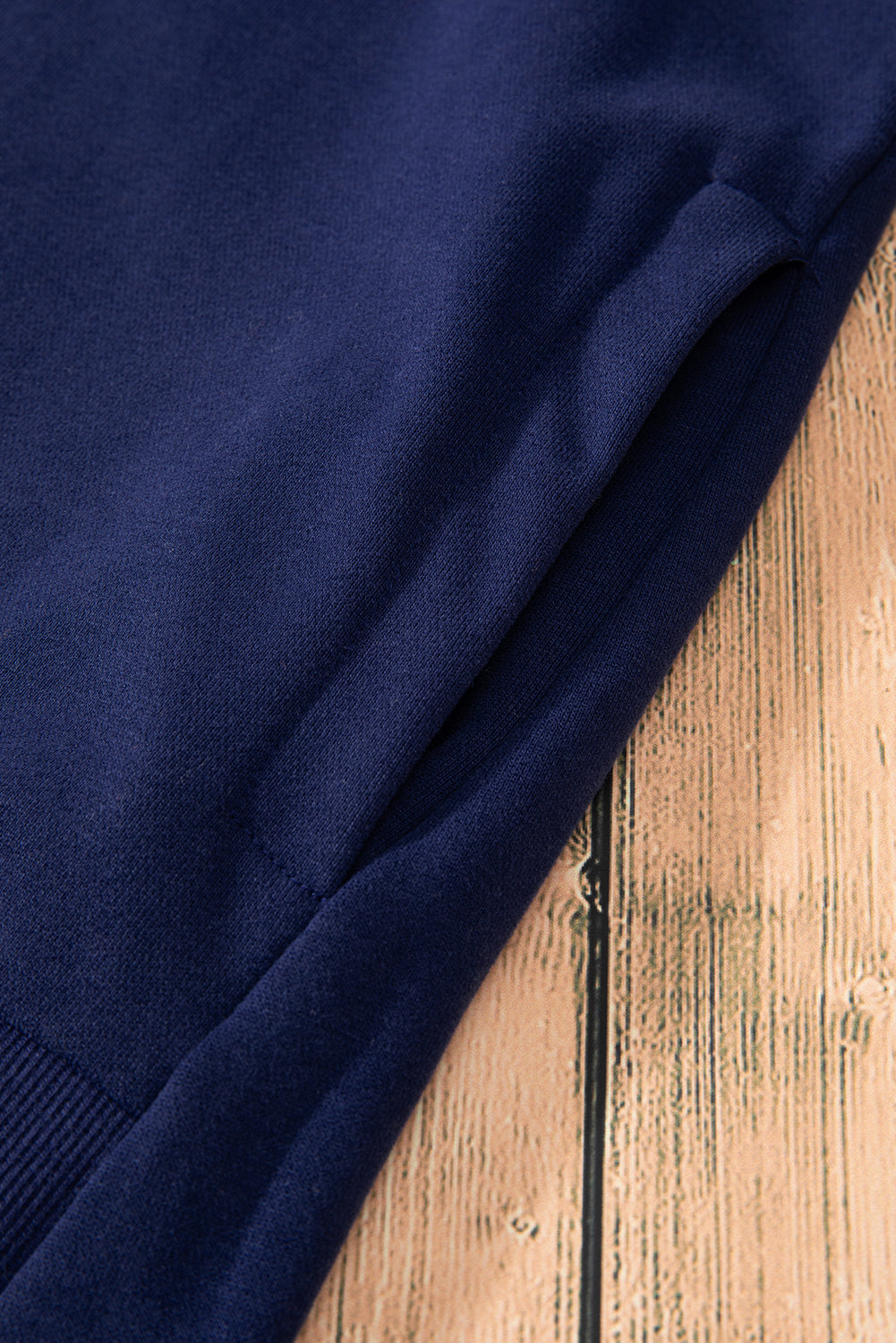 Parchment Solid O Neck High Low Hem Pullover Sweatshirt