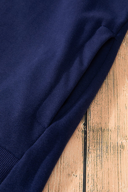 Parchment Solid O Neck High Low Hem Pullover Sweatshirt