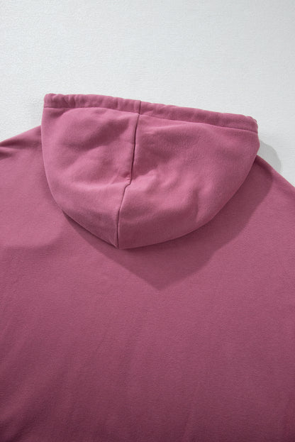 Bonbon Fleece Lined Kangaroo Pocket Drawstring Chunky Hoodie