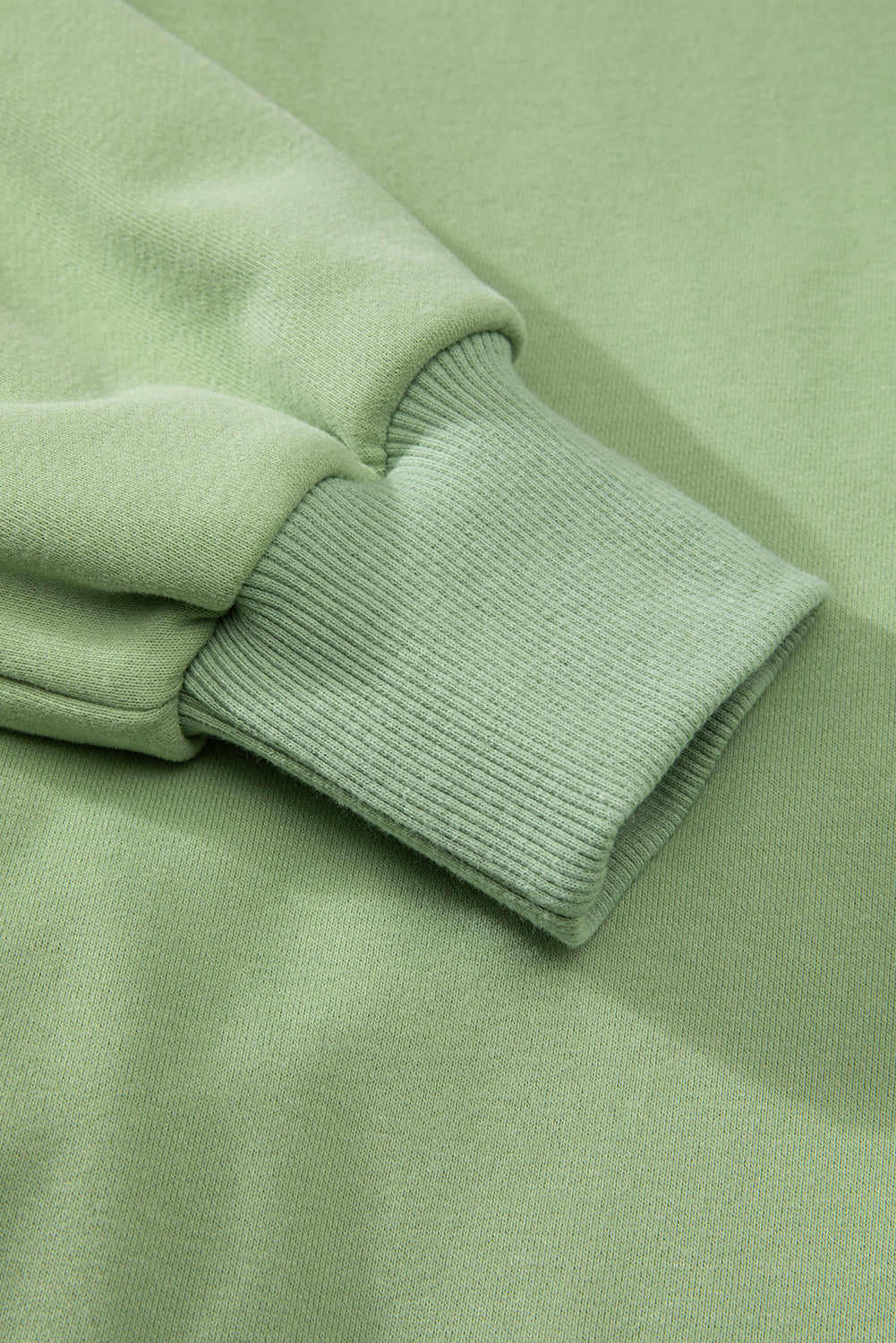Parchment Solid O Neck High Low Hem Pullover Sweatshirt