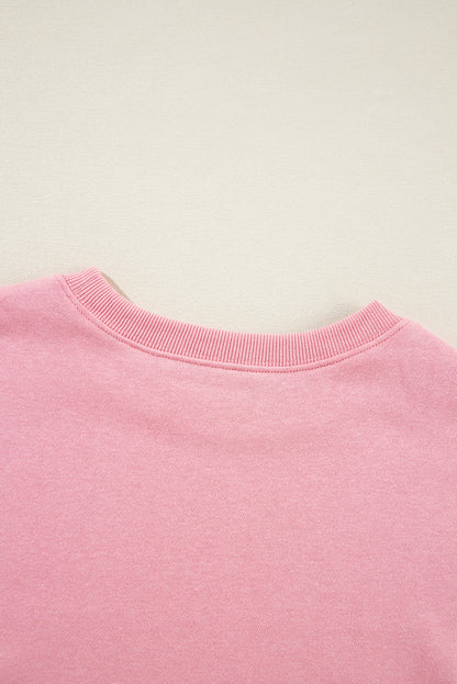 Dark Green Solid Classic Crewneck Pullover Sweatshirt