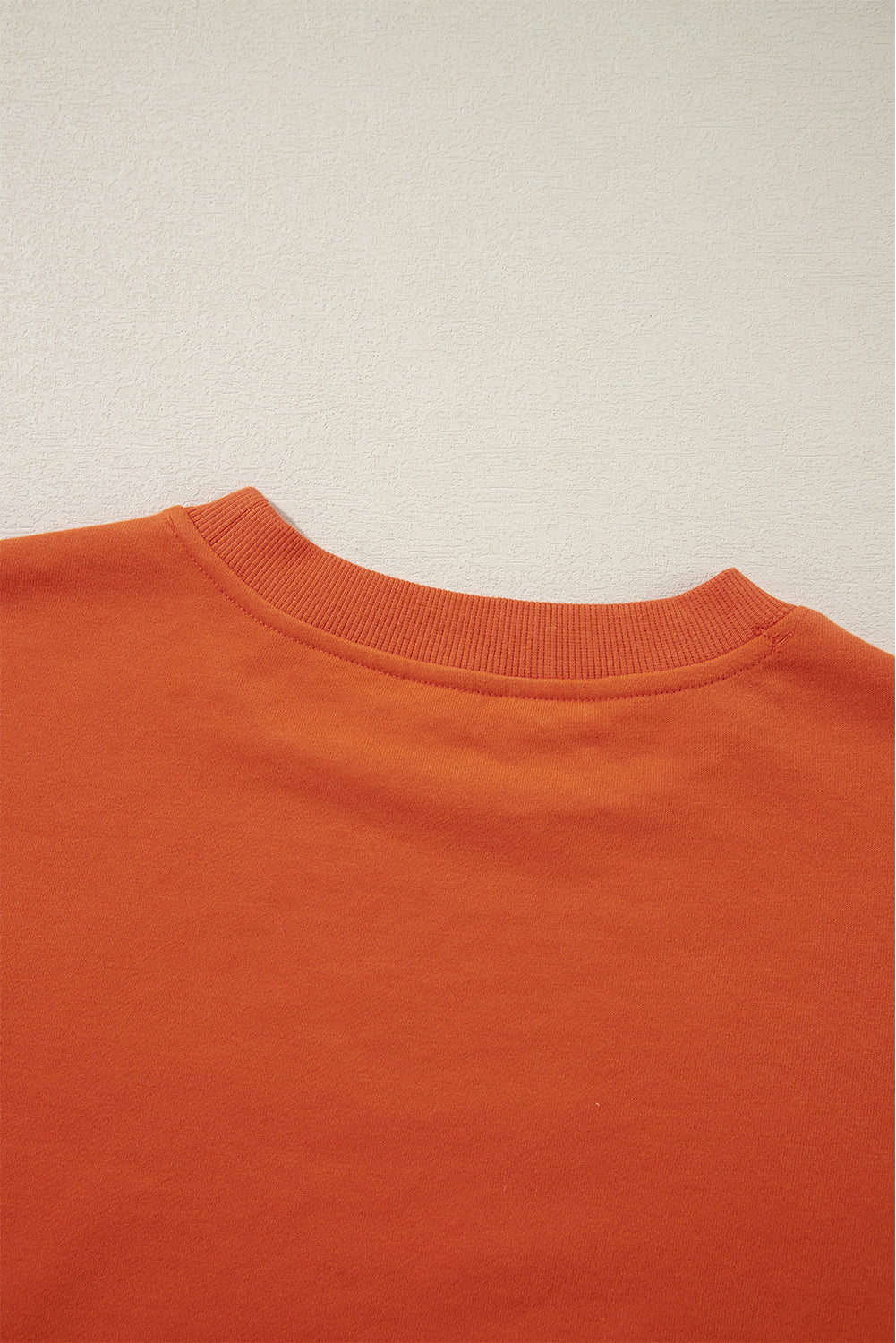 Navy Blue Plain Drop Shoulder Crewneck Pullover Sweatshirt