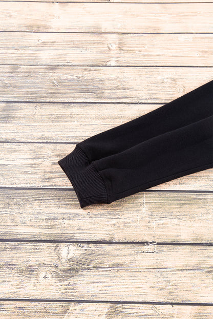 Navy Blue Plain Drop Shoulder Crewneck Pullover Sweatshirt