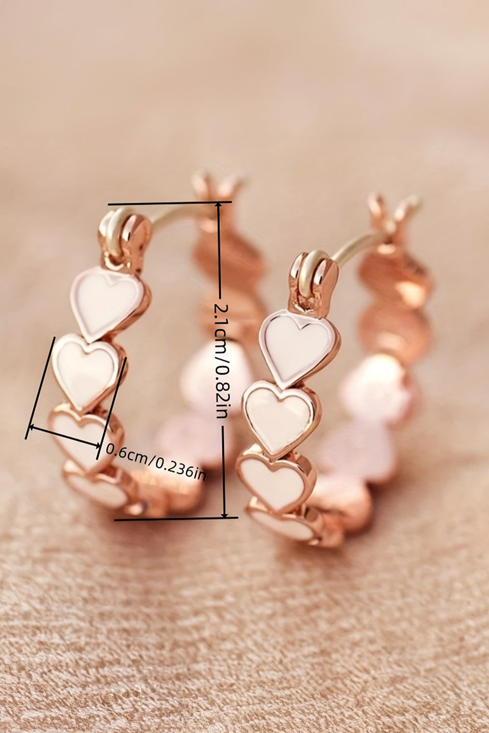 Fiery Red Heart Shape Plated Alloy Small Hook Earrings