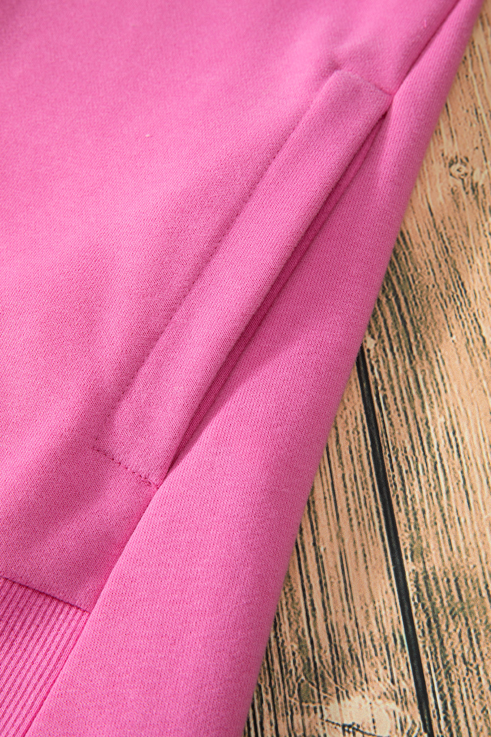 Parchment Solid O Neck High Low Hem Pullover Sweatshirt