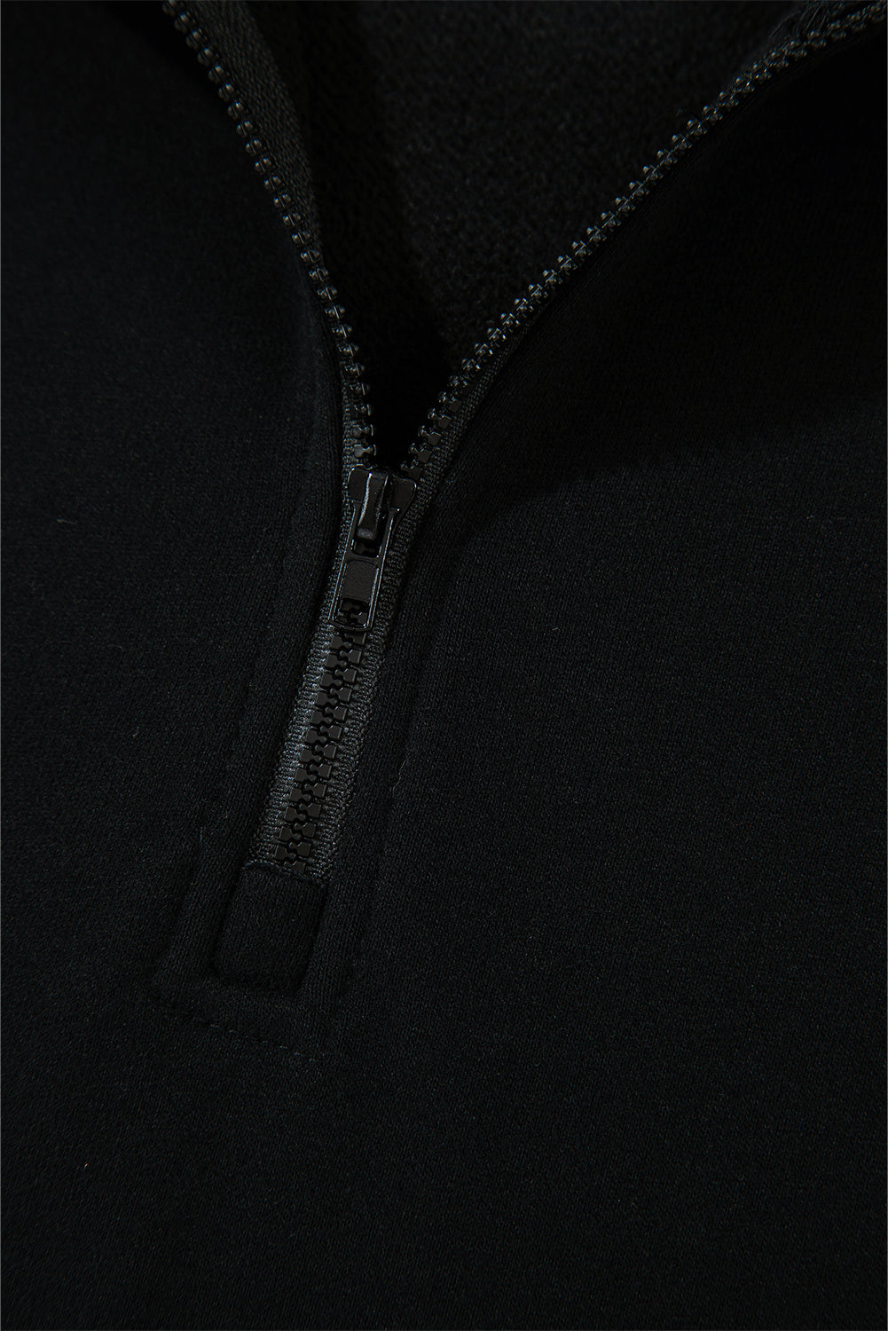 Smoke Gray Zipped Neck Pullover Drop Shoulder Sweatshirt