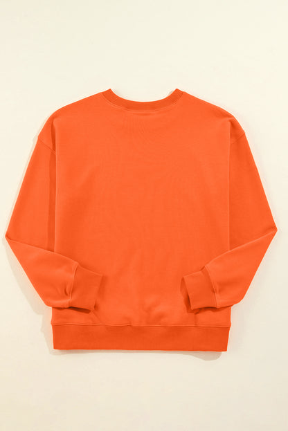 Dark Green Solid Classic Crewneck Pullover Sweatshirt