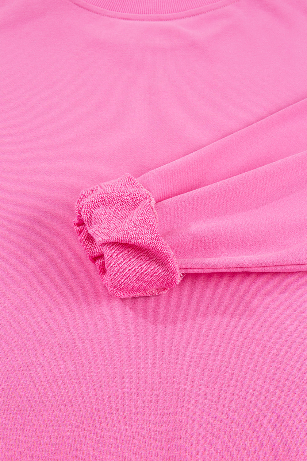 Navy Blue Plain Drop Shoulder Crewneck Pullover Sweatshirt