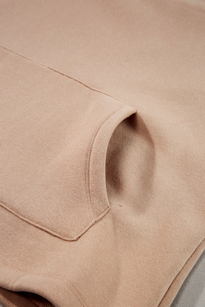 Apricot Drawstring Turtleneck Dolman Sleeve Sweatshirt