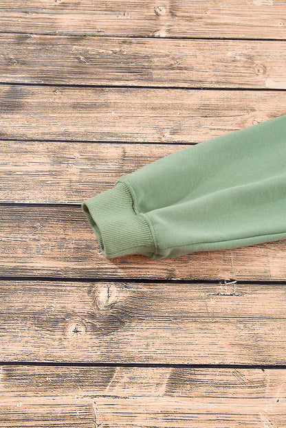 Navy Blue Plain Drop Shoulder Crewneck Pullover Sweatshirt
