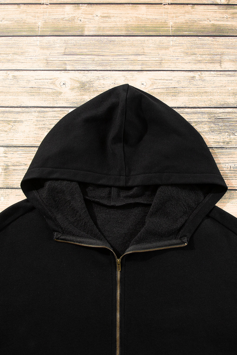 Bonbon Fleece Lined Half Zipper Kangaroo Pockets Loose Hoodie