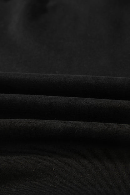 Parchment Solid O Neck High Low Hem Pullover Sweatshirt