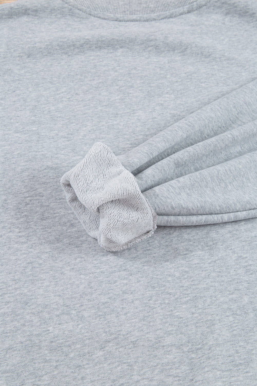 Navy Blue Plain Drop Shoulder Crewneck Pullover Sweatshirt