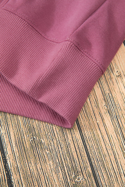 Bonbon Fleece Lined Kangaroo Pocket Drawstring Chunky Hoodie
