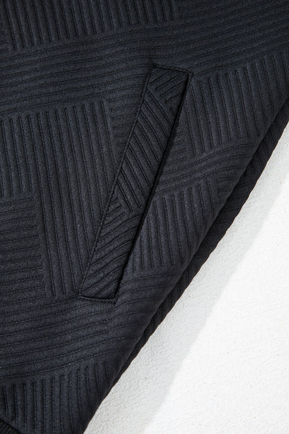 Myosotis Solid Textured Stand Neck Zipper Bomber Jacket