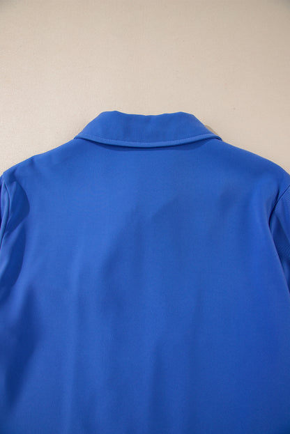 Red Dahlia Collar Tab Sleeve Zip Up Flap Detail Jacket